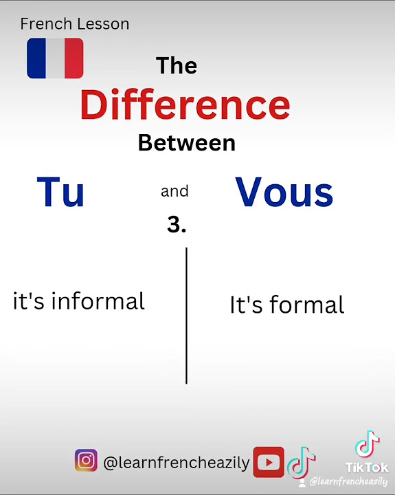  the difference between tu and vous in french youtube