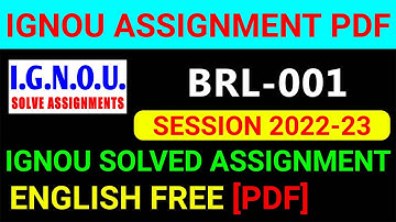 BRL-001 Solved Assignment 2022-23 in English, BRL 1 Solved Assignment 2023, BRL 1 Assignment