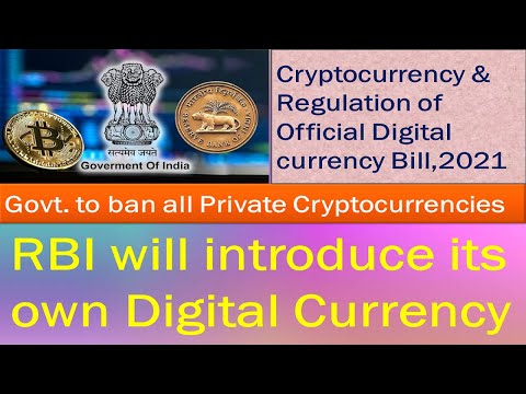 || Government to ban all Private Cryptocurrencies || RBI will Introduces its own Digital currency ||
