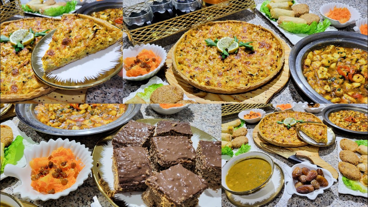 رمضان 🌙 فطور وعشا افكار ساهلة وبسبطة كيش مورق بلا زبدة +مملحات + طاجين