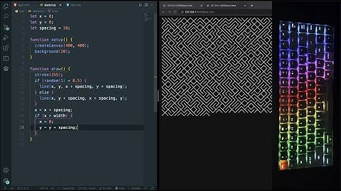 ASMR Programming – 10PRINT / Creative Computing – No Talking – p5.js