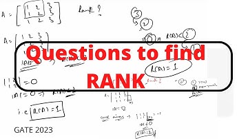 Questions on Rank /Matrix/ Linear Algebra / GATE 2023