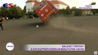 Baleset történt a katasztrófavédelmi bemutatón Vácon