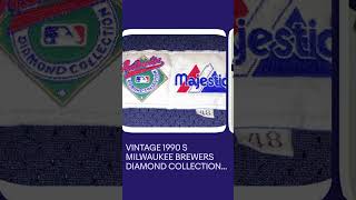 VINTAGE 1990'S MILWAUKEE BREWERS DIAMOND COLLECTION NYLON JERSEY ADULT 48 #25