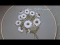 Hand Embroidery: 3D Daisy flower 🌼 Very easy stitches * top embroidery