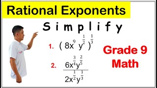 Math 9 Simplify Rational Exponents #rationalexponents #math9 #grade9math #howtosimplify