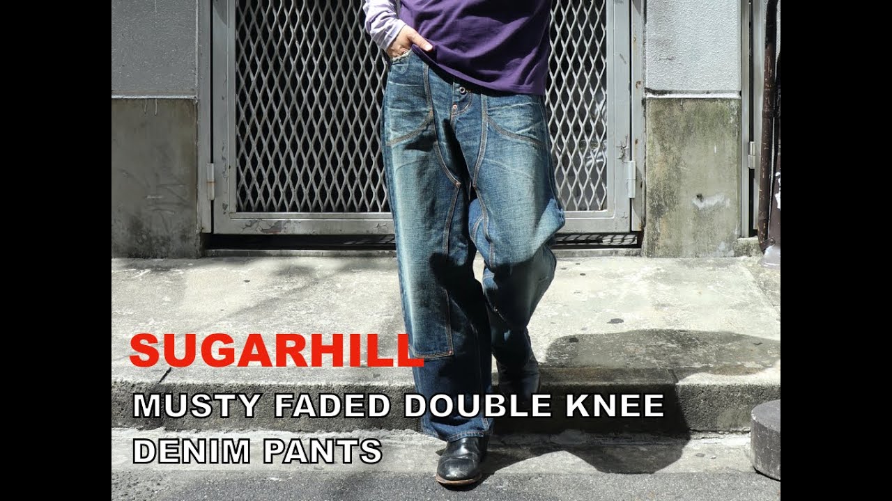 SUGARHILL MUSTY FADED DOUBLE KNEE DENIM PANTS