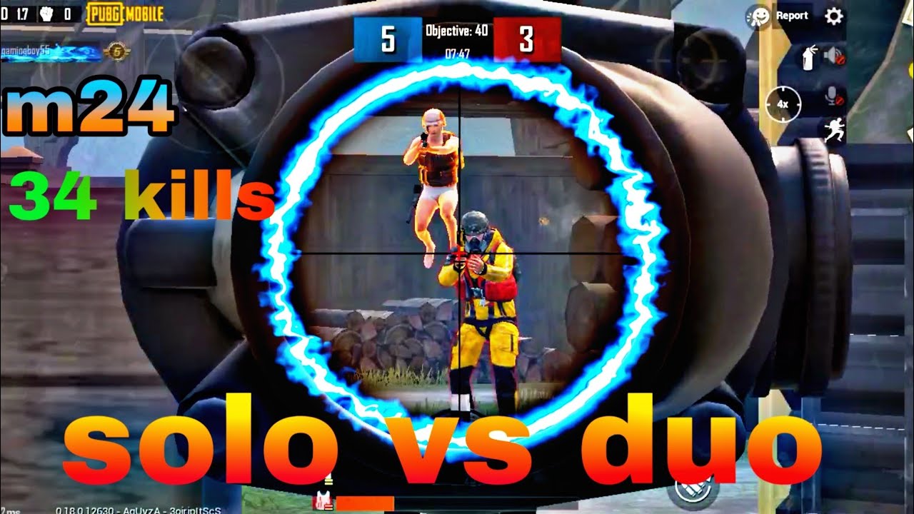 Pubg mobile solo vs duo m24 34kills - YouTube
