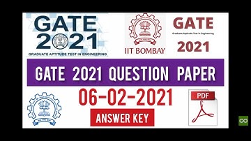 GATE 2021 || Civil Engineering || Answer key || Morning session
