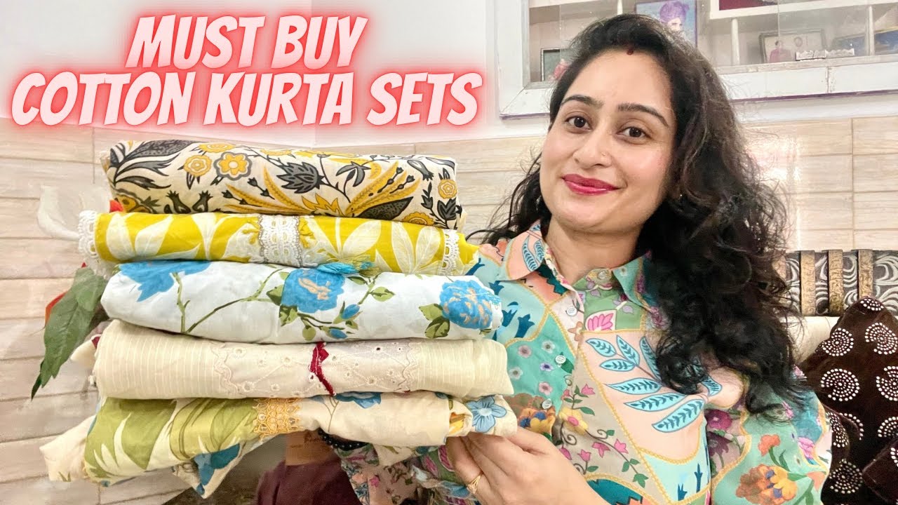 ❤️must buy affordable cotton kurta set haul || myntra haul || review & Tryon 