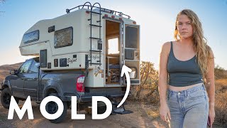 a MOLDY CAMPER & health SCARE living in a truck camper (story nineteen)