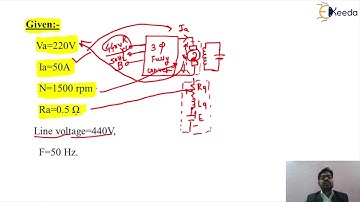 Problem 1 based on 3 Phase Converter Drive - DC Drives - Drives and control