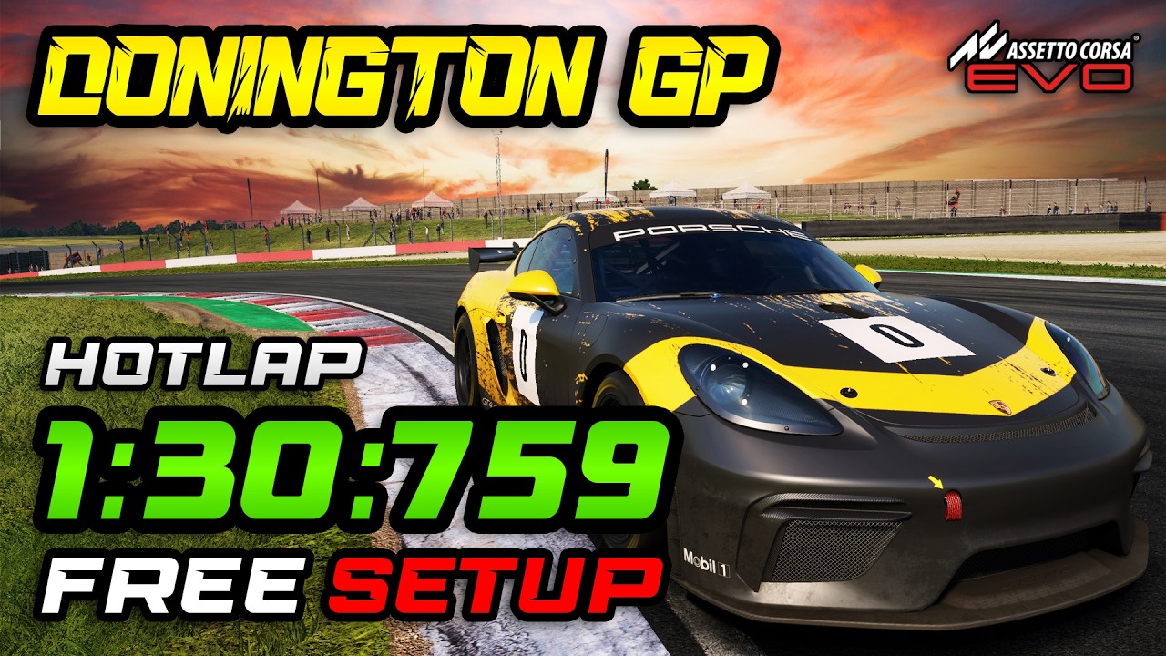 🏁 PORSCHE CAYMAN GT4 CS | DONINGTON GP | HOTLAP ⏱️ 1:30.759
