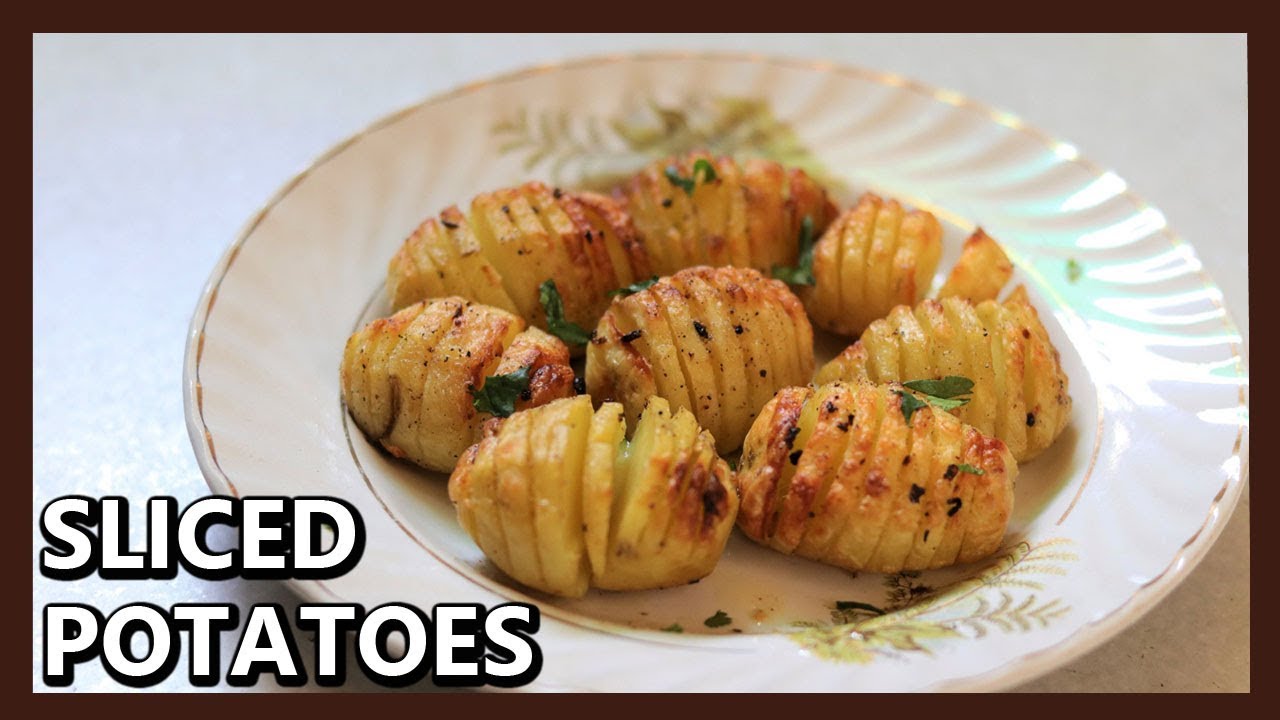 Sliced Baked Potatoes Recipe | How to make Hasselback Potatoes | Baked Potato Recipe for Starter | Healthy Kadai