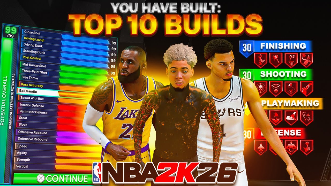 TOP 10 BEST BUILDS IN NBA 2K26! BEST GUARDS, LOCKS, CENTERS, COMP ...