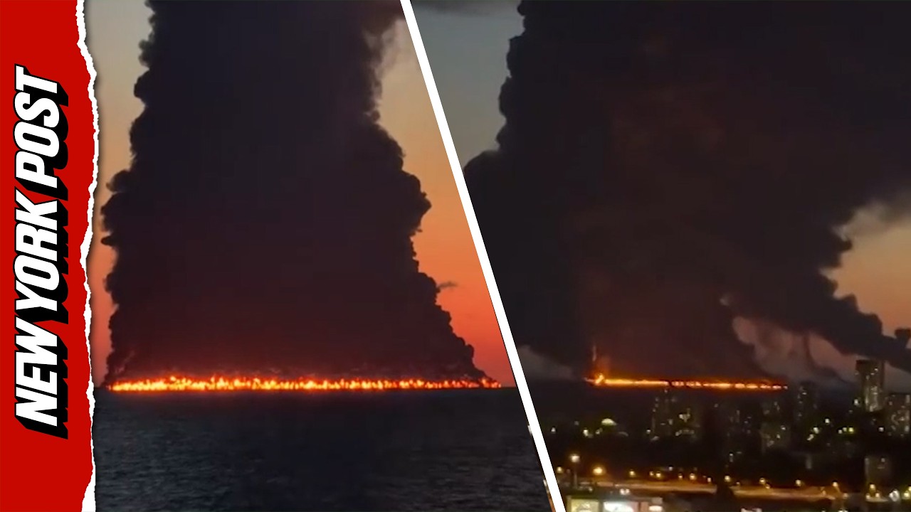 Russian Shadow Fleet Oil Tanker Under Liberian Flag ENGULFED in Flames After Black Sea Attack