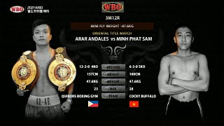 WBO ORIENTAL TITLE MATCH / Trận Tranh Đai WBO Oriental Sẳm Minh Phát (VN ) vs Arar Andeles (PHI)