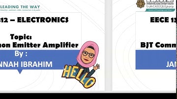 Common Emitter Amplifier AC analysis
