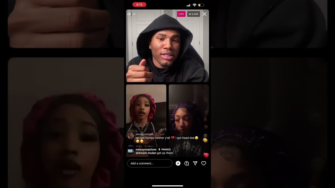 Eisha goes back and forth with Sasha friend on Messymaj ig live