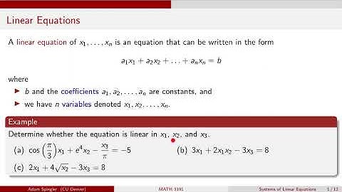 MATH 3191: Introduction to Linear Systems