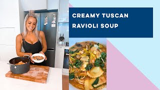 Creamy Tuscan Ravioli Soup