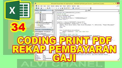 34 Aplikasi Slip Gaji VBA Excel - Coding Print Pdf Rekap Pembayaran Gaji Karyawan 