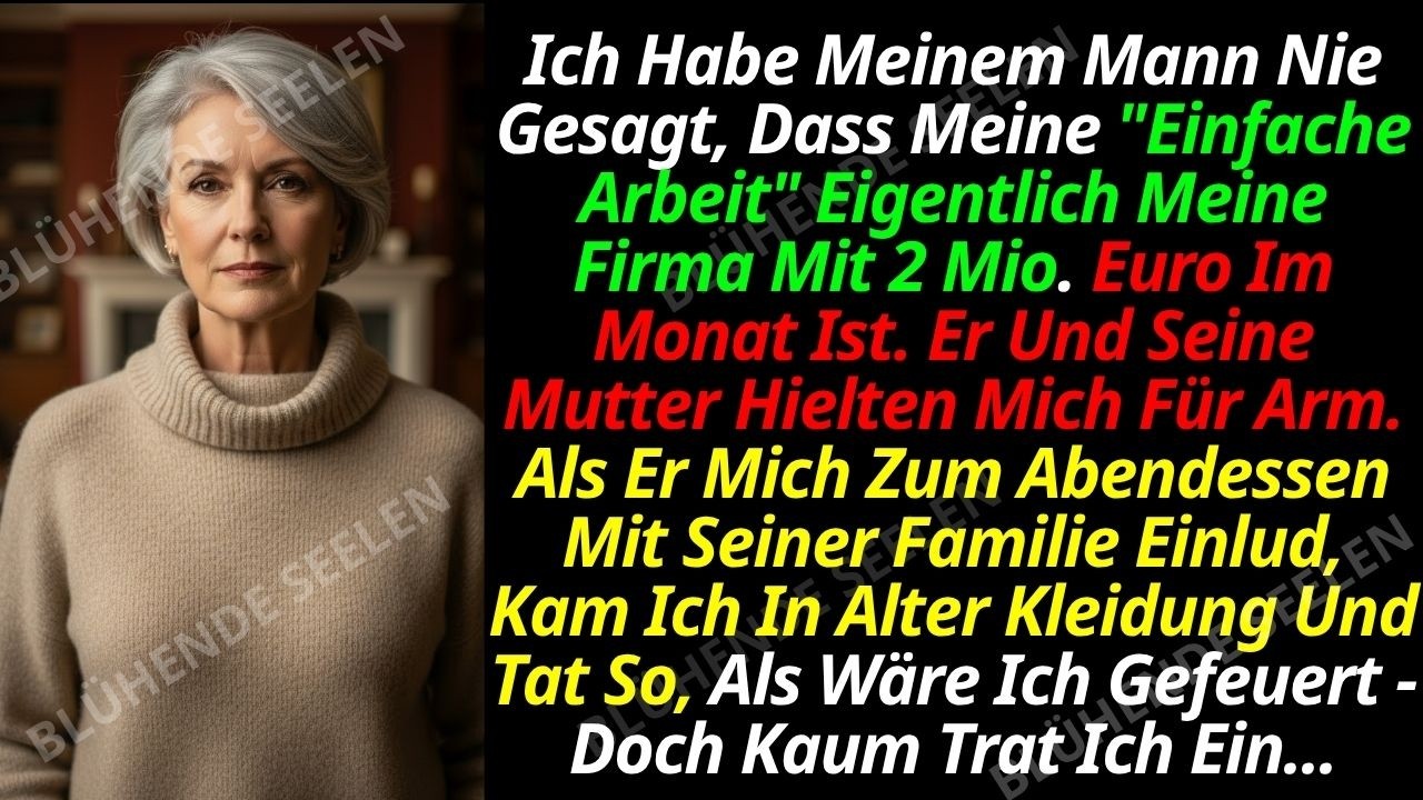 Ich stand in meinem alten Mantel in der Villa meiner Schwiegereltern und tat so, als wäre ich pleite. Ich wollte nur sehen, wie sie mit einer armen Ehefrau umgehen würden. Stattdessen stand da...