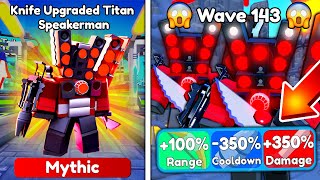 NEW EP 73 PART 2 UPDATE  I GOT NEW KNIFE UPGRADED TITAN SPEAKERMAN!   Roblox Toilet Tower Defense