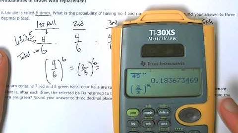 probabilities of draws with replacement
