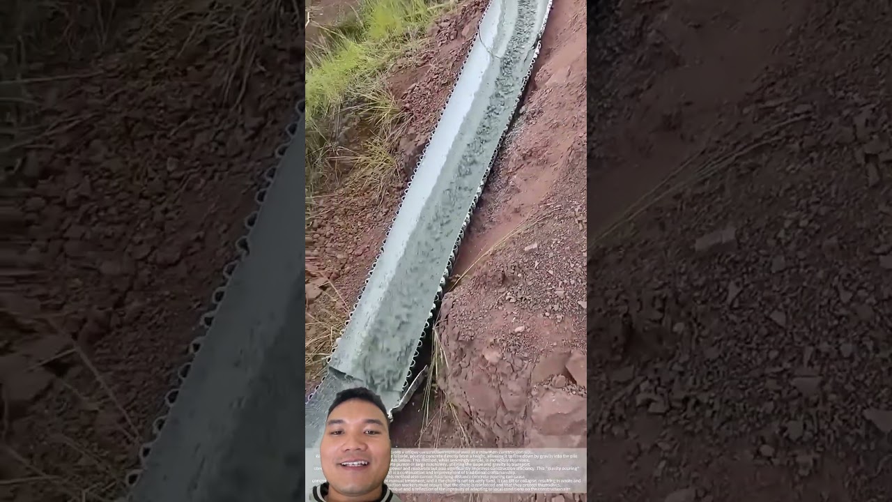 Vận Chuyển Bê Tông Bằng Máng #construction