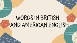 Words In British And American English 1