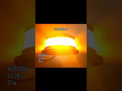 Ліхтар проблисковий (мигалка) жовтий Kamar  ALR0054 12-24 вольт на магніті з проводом і штекерем, видео 1