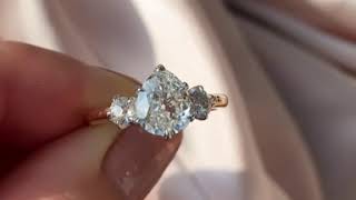 Chloe - Antique Pear Diamond Engagement Ring