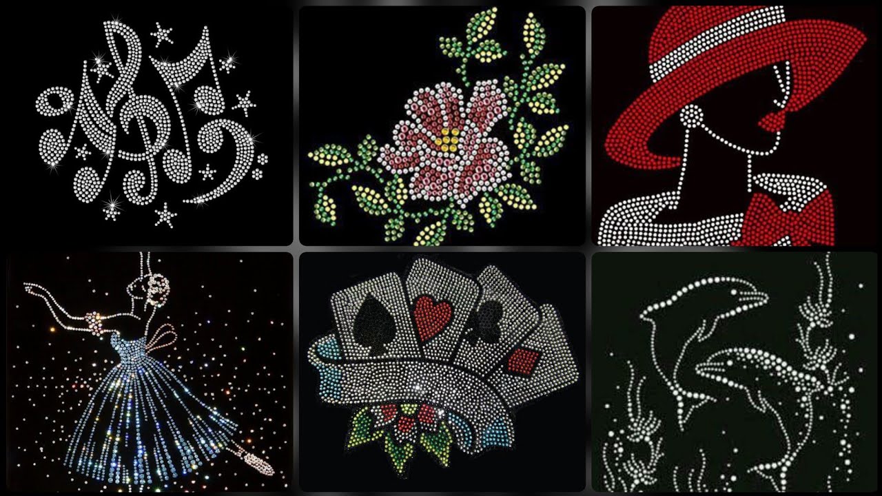 Rhinestone art full of creative models | super art designs - YouTube