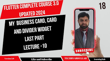 Flutter in Urdu | My Card, Card and Divider Widget (Last Part )| Lecture 10 #flutterinhindi