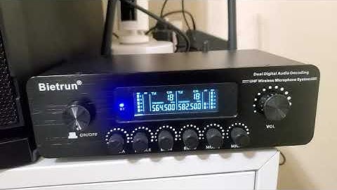 Wireless Microphone with Bluetooth＆Echo/Treble/Bass, 165 ft Range, Bietrun UHF Dual Handheld Cordles