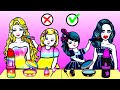 Which Mother Pair Win Make Up Contest? - Rich Vs Poor Family Contest - Dolls Beauty Story & Crafts