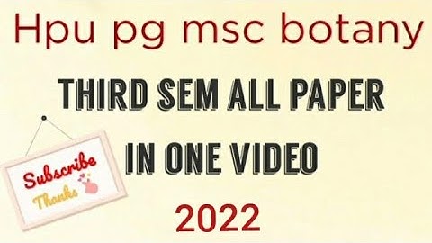 hpu msc botany 3rd sem all paper 2022 | diksha study book | subscribe,like, share | #hpuexams