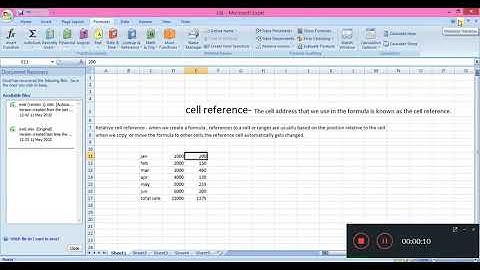 Class 8 Computer Chapter 2 Ms-Excel 2010 Functions and Charts