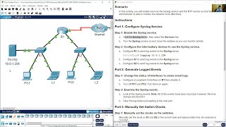 24.2.1 Packet Tracer - Configure Syslog and NTP