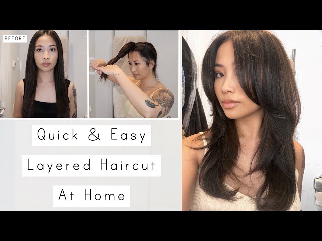 How I Layer Cut My Hair At Home | Step by Step Easy Hair Cut At Home |  Long/Medium Hair - YouTube