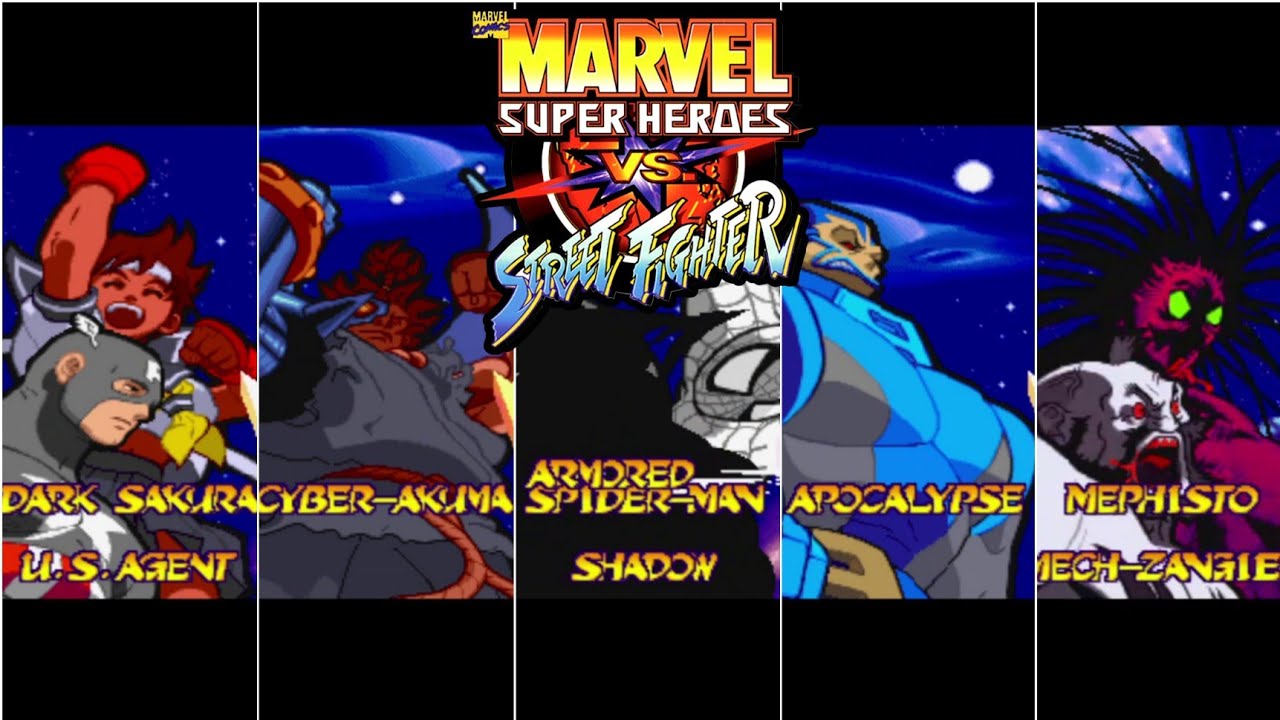 Marvel Super Heroes vs Street Fighter All Secret Characters Unlocked   ePSXe