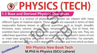 Base And Derived Physical Quantities | Class 9 Physics New Book | 9th Class Unit 1 | Topic 1.3 Tech