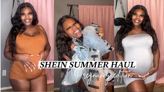 *HUGE* shein summer haul: PREGNANCY EDITION | body suits |shorts | tops