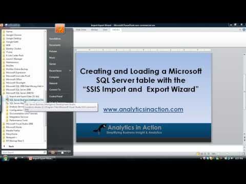 Creating & populating a Table in SQL Server using the SSIS Import & Export Wizard