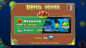 Daily level #271 | Myowmas By Avixel 100% (All coins) | Geometry Dash 2.207