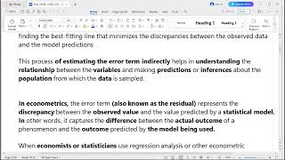 ERROR TERM  IN ECONOMETRICS