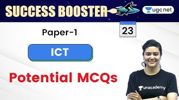 08:30 AM - JRF UGC NET Paper 1 | ICT by Aditi Sharma | Potential MCQs