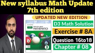 | BOOK 3 | Updated | Exercise 8A | Q16,17,18 | Arc length | Area of sector | 7thedition |