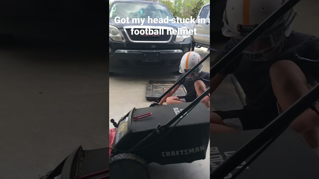 Getting my head stuck in a football helmet YouTube